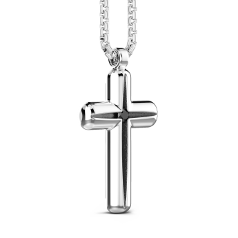 Collana Zancan in argento con pendente a croce e pietra nera. 2
