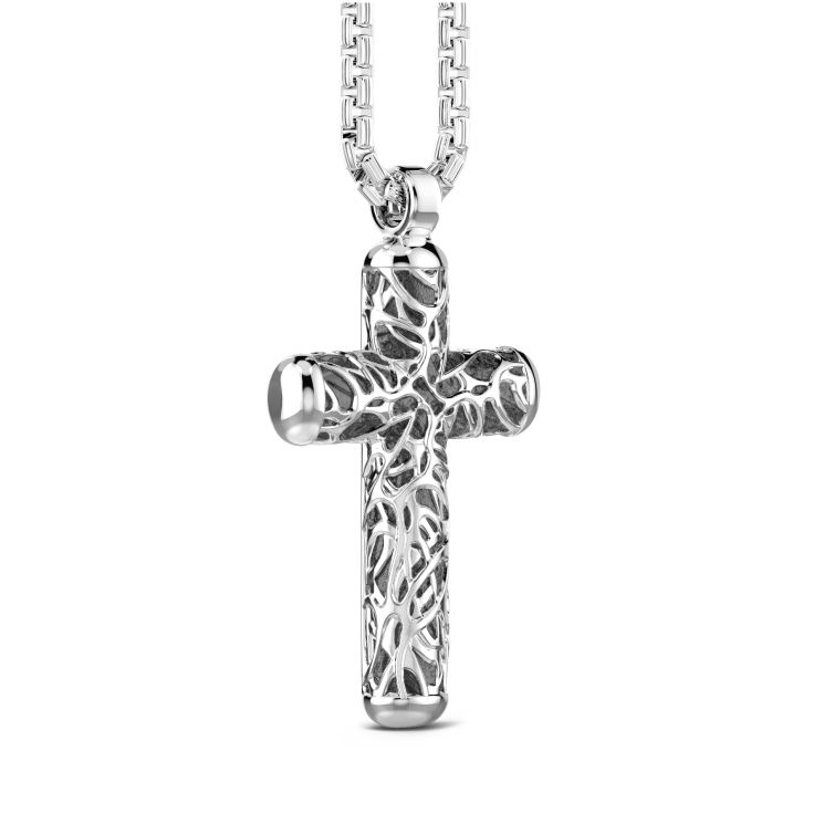Collar Zancan de plata con colgante de cruz.