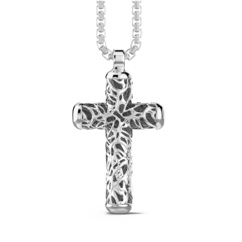 Zancan silver necklace with cross pendant.