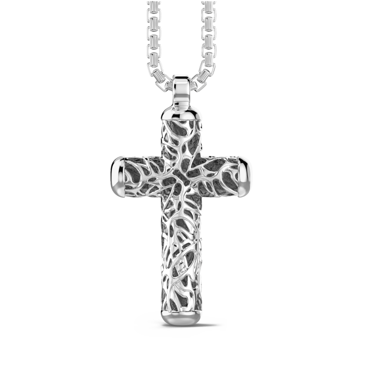 Collar Zancan de plata con colgante de cruz.