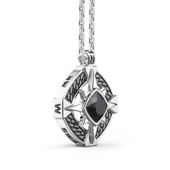 Silberkette mit Onyx auf dem Anhänger. 2