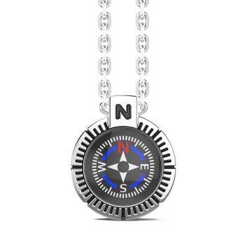 Collana Zancan con bussola in argento.