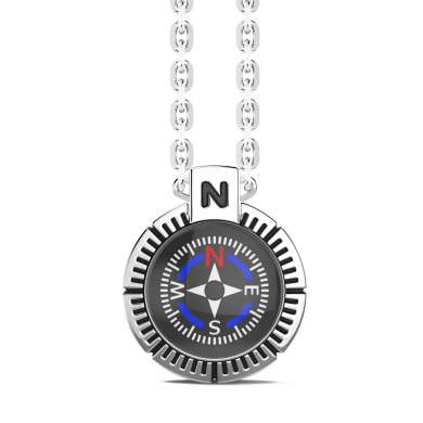 Zancan necklace with silver compass.