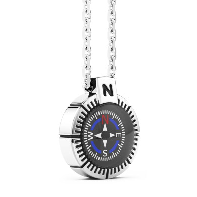Zancan necklace with silver compass.