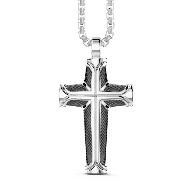 Collar Zancan de plata con colgante de cruz.