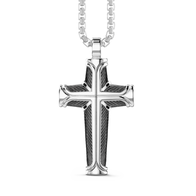 Collar Zancan de plata con colgante de cruz.
