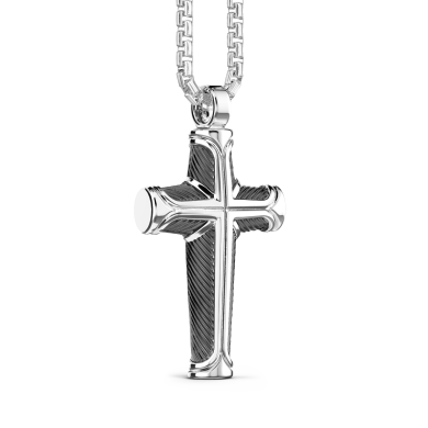 Collar Zancan de plata con colgante de cruz.