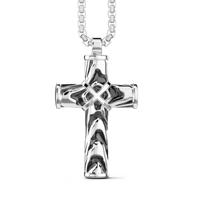 Collar Zancan de plata con colgante de cruz.