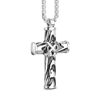 Collar Zancan de plata con colgante de cruz.