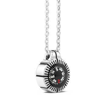 Collana Zancan con bussola nera in argento. 2