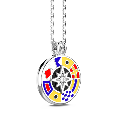 Zancan silver necklace with pendant and lacquered details.