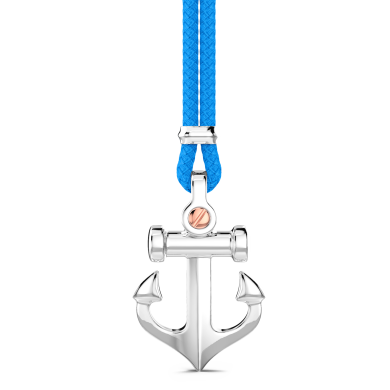 Collana Zancan in kevlar con pendente ad ancora in argento.