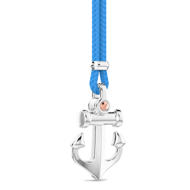 Collana Zancan in kevlar con pendente ad ancora in argento.