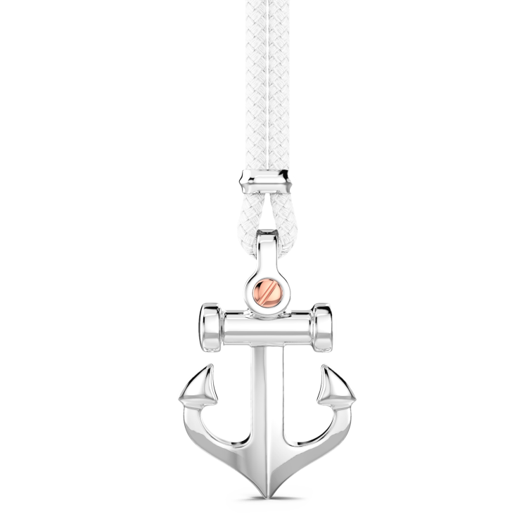Zancan-Kette aus Kevlar mit Ankeranhänger aus Silber.