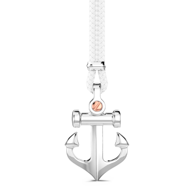 Zancan-Kette aus Kevlar mit Ankeranhänger aus Silber.