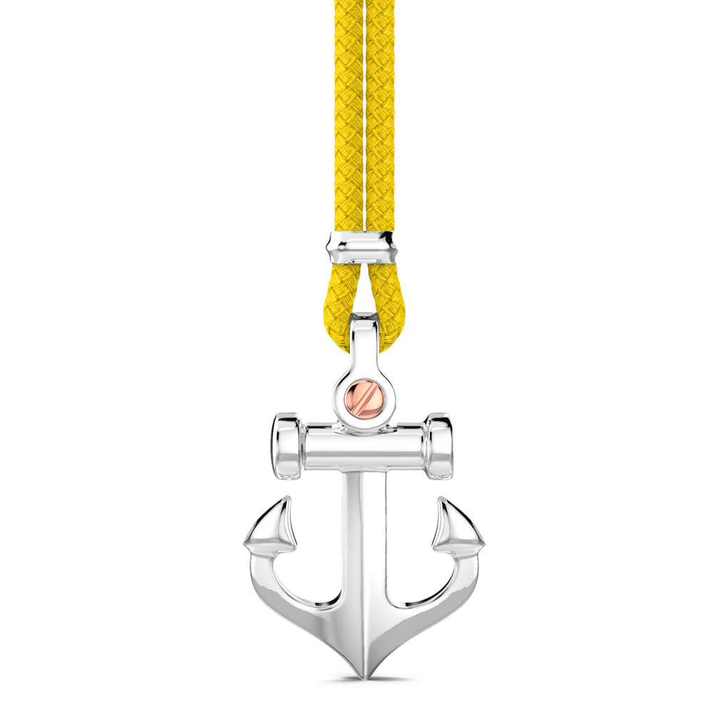 Zancan-Kette aus Kevlar mit Ankeranhänger aus Silber.