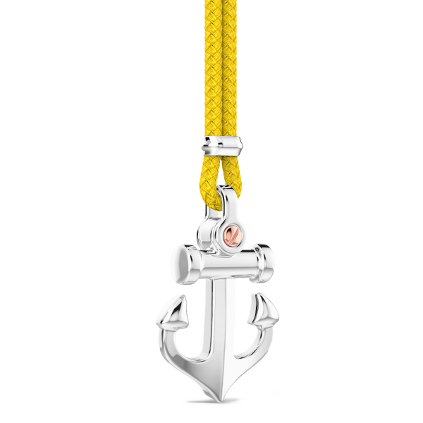 Zancan-Kette aus Kevlar mit Ankeranhänger aus Silber.