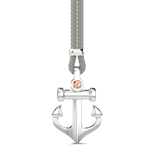 Zancan-Kette aus Kevlar mit Ankeranhänger aus Silber.
