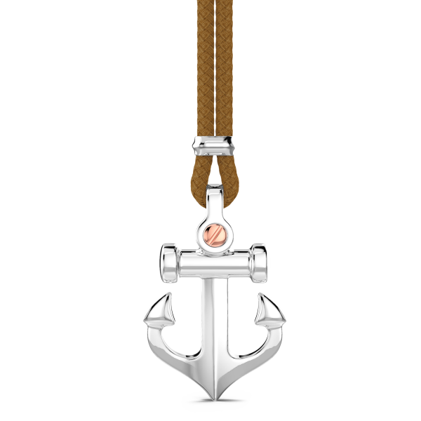 Zancan-Kette aus Kevlar mit Ankeranhänger aus Silber.