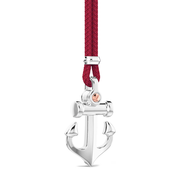 Zancan-Kette aus Kevlar mit Ankeranhänger aus Silber.