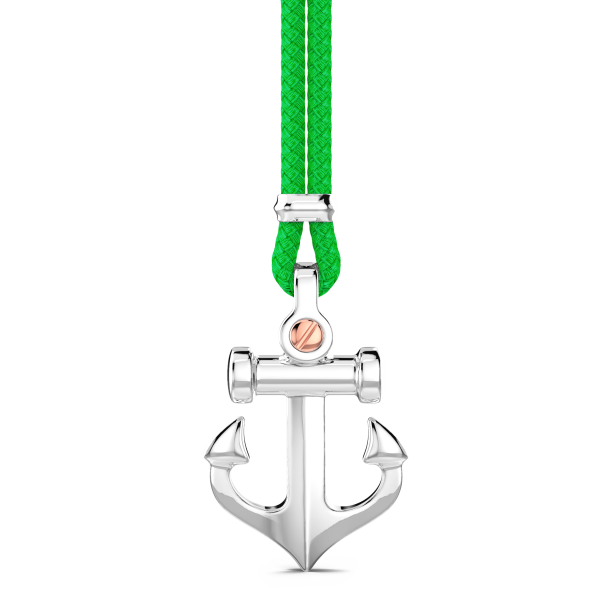 Collana Zancan in kevlar con pendente ad ancora in argento.