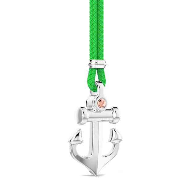 Collana Zancan in kevlar con pendente ad ancora in argento.