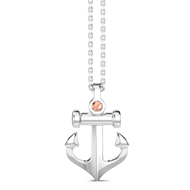 Zancan silver necklace with anchor pendant.