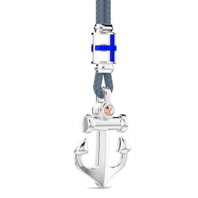 Zancan-Kette aus Kevlar mit Ankeranhänger aus Silber.