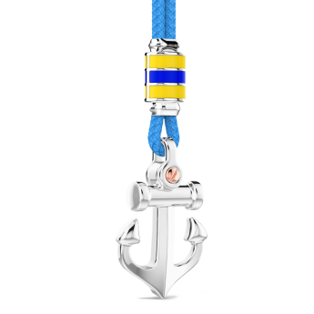 Zancan kevlar necklace with silver pendant and anchor. 2