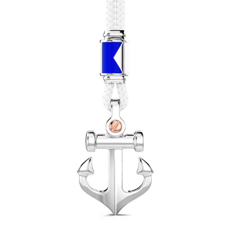 Zancan-Kette aus Kevlar mit Ankeranhänger aus Silber.