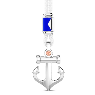 Zancan-Kette aus Kevlar mit Ankeranhänger aus Silber.
