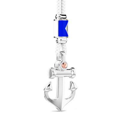 Zancan-Kette aus Kevlar mit Ankeranhänger aus Silber.