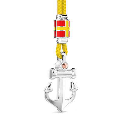 Collana Zancan in kevlar con pendente ad ancora in argento.