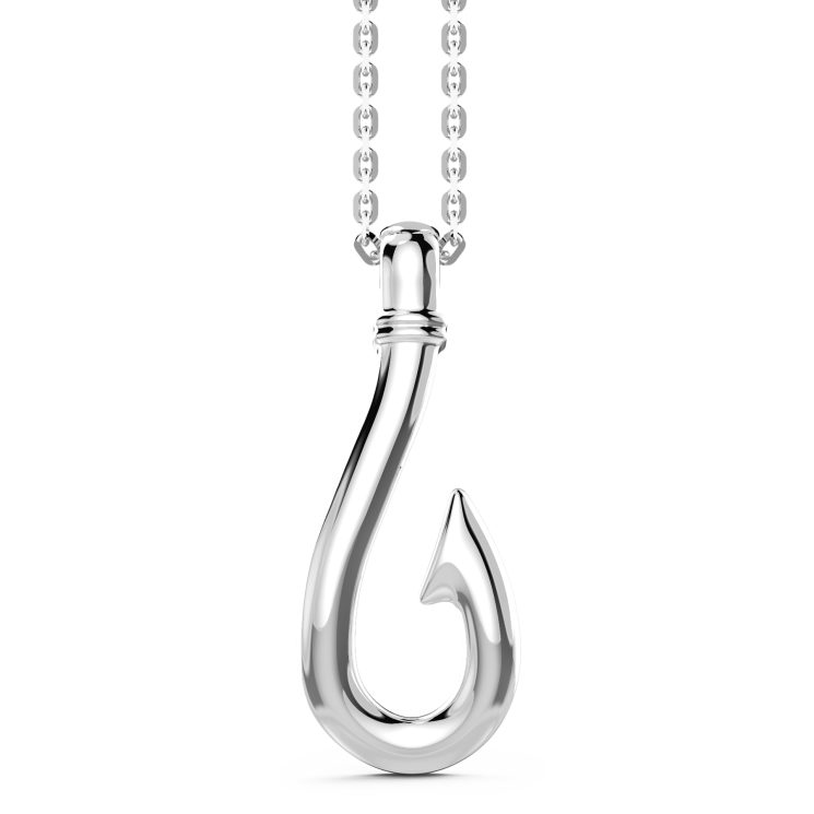 Zancan silver necklace with hook pendant.
