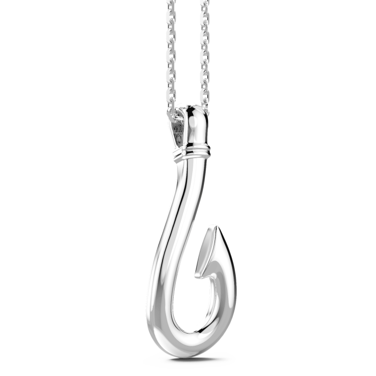 Zancan silver necklace with hook pendant.