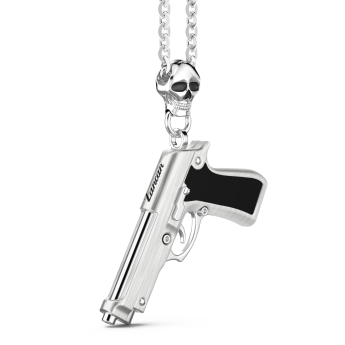 Zancan silver necklace with gun pendant. 2