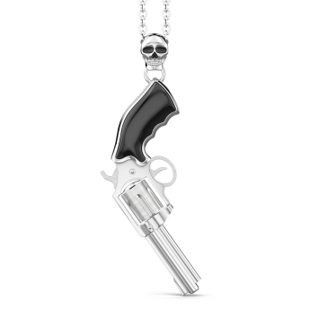 Zancan-Kette aus Silber mit Revolveranhänger.