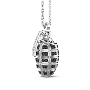 Collana Zancan in argento con granata e pietre  nere. 2