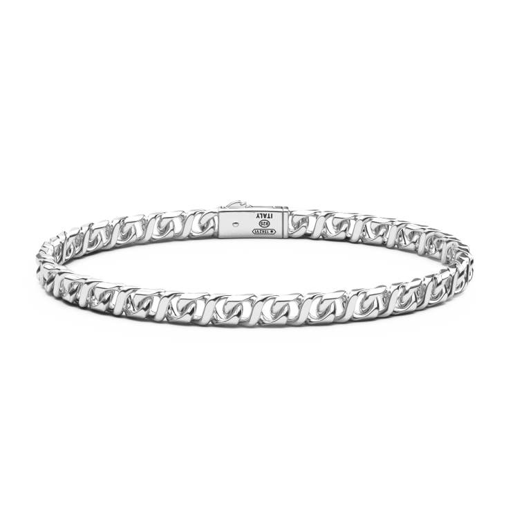 Bracelet gourmette Zancan en argent.