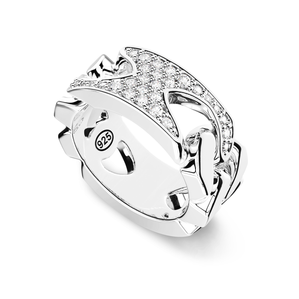 Bague Zancan en argent et pierres naturelles.