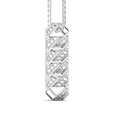 Collar de plata de Zancan con colgante de placa y piedras.