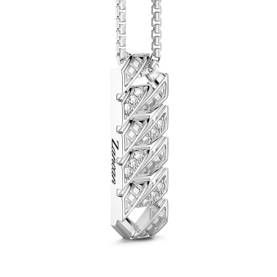 Collar de plata de Zancan con colgante de placa y piedras.