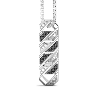Collana Zancan in argento con pendente a targa e pietre.