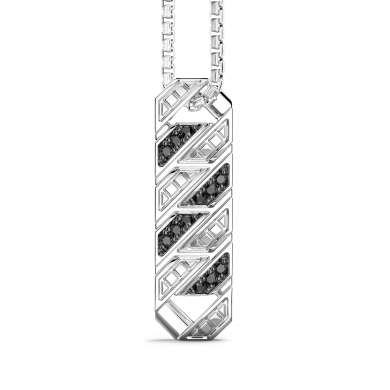 Collana Zancan in argento con pendente a targa e pietre.