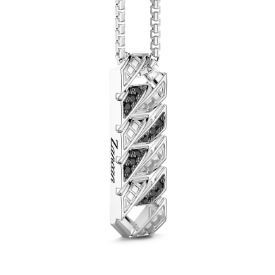 Collana Zancan in argento con pendente a targa e pietre.