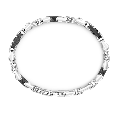 Zancan bracelet only link in silver and ceramic.