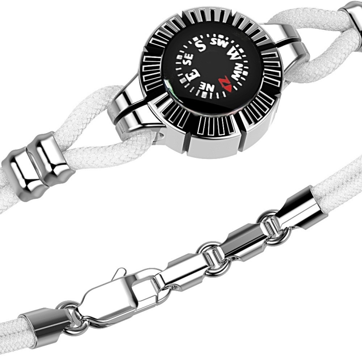 Zancan-Armband aus Silber mit Kompass.