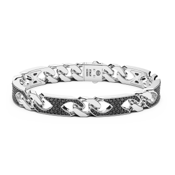 Bracciale grumette Zancan in argento con pietre.