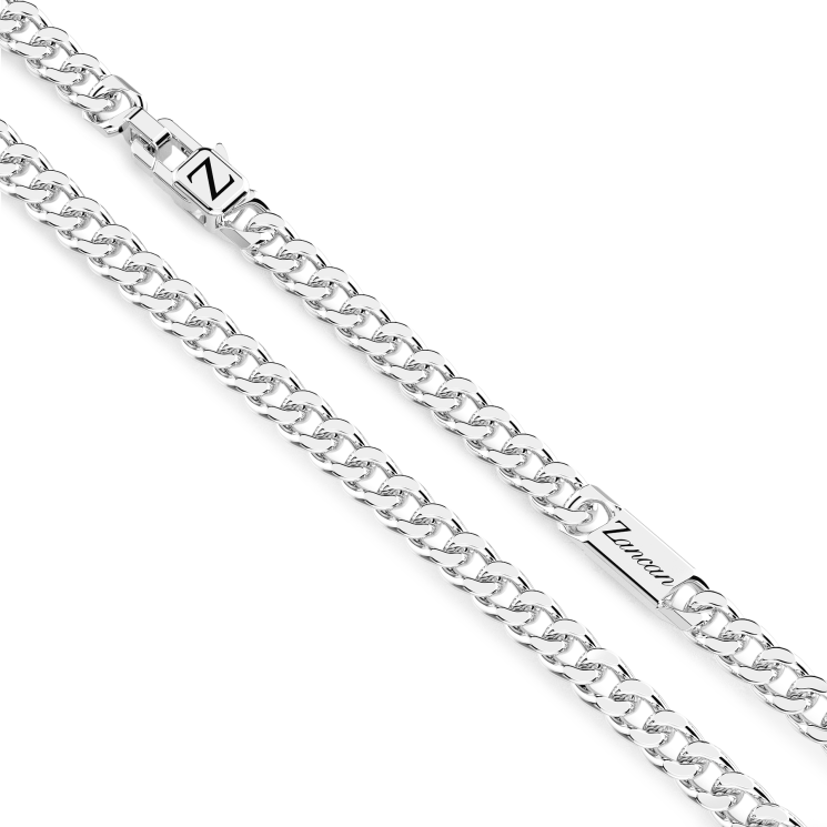 Collar de plata de Zancan con colgante de placa y piedras.