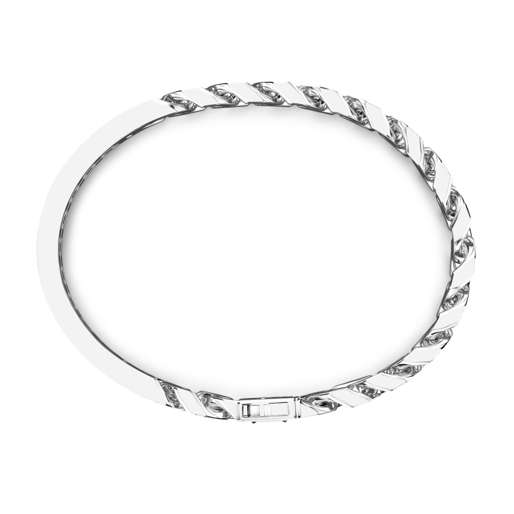 Pulsera Zancan con esclava rígida y grumette suave en plata con piedras.